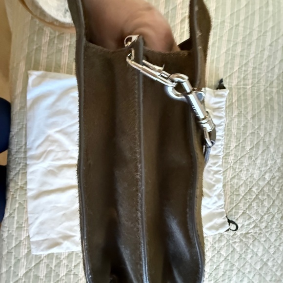 Celine Calf Hair, leather Olive Green Shoulder handbag with silver hardware. - Picture 6 of 10